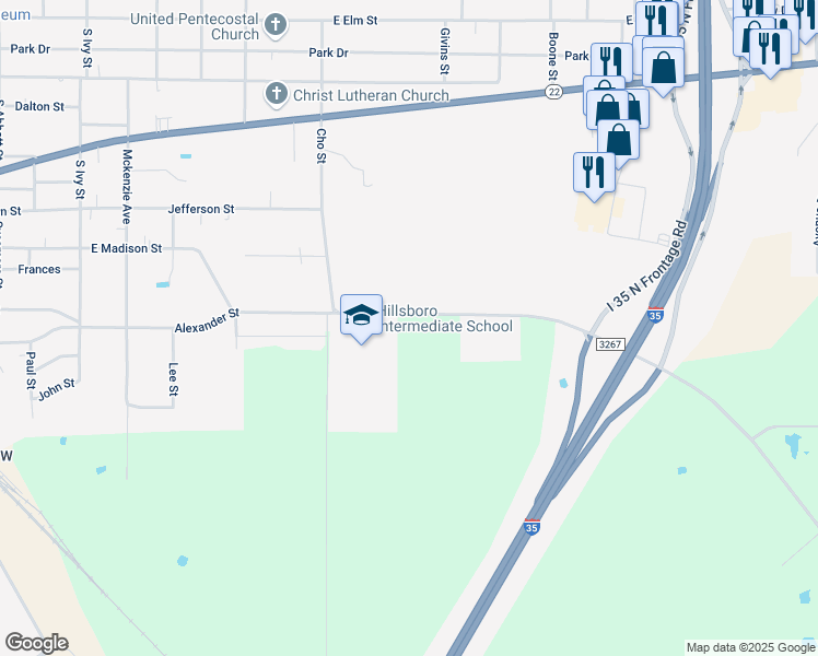 map of restaurants, bars, coffee shops, grocery stores, and more near 1024 Old Bynum Road in Hillsboro