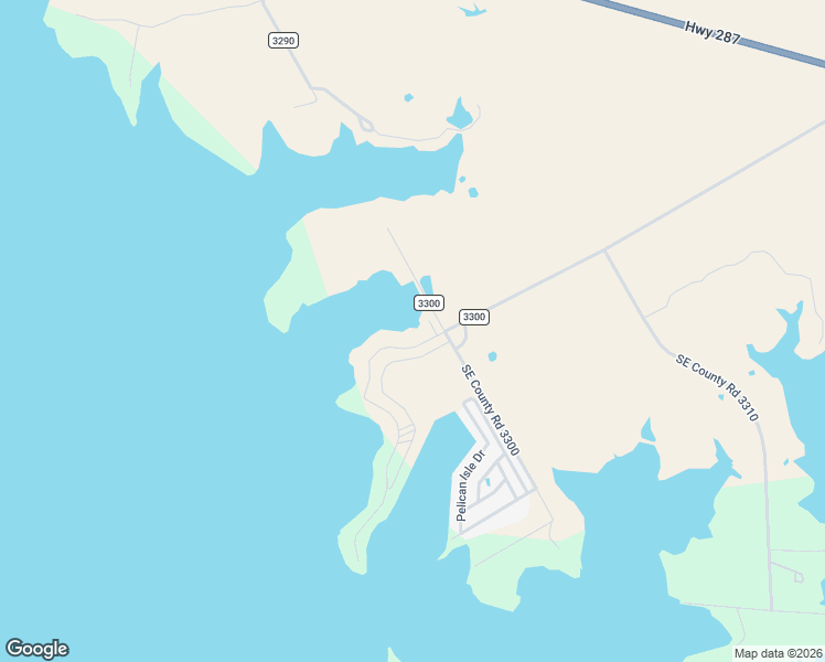 map of restaurants, bars, coffee shops, grocery stores, and more near County Road 3300 in Kerens