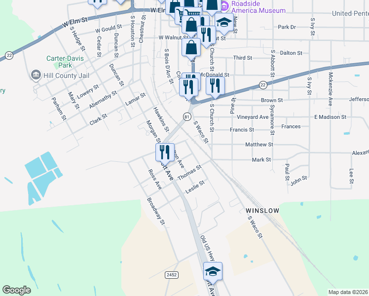 map of restaurants, bars, coffee shops, grocery stores, and more near 500 Cunningham Avenue in Hillsboro