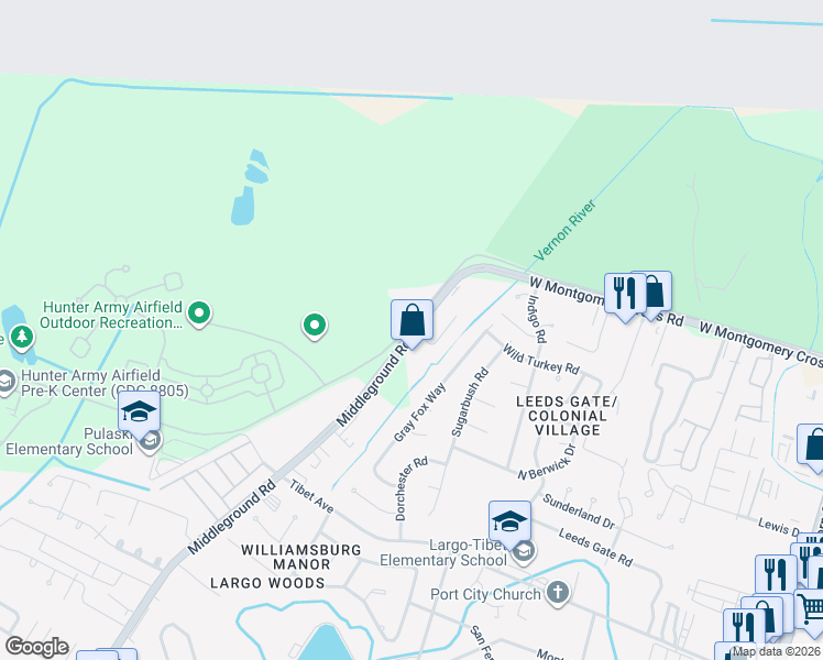 map of restaurants, bars, coffee shops, grocery stores, and more near in Savannah