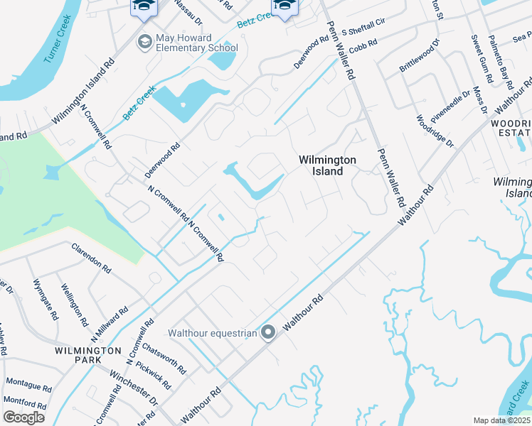 map of restaurants, bars, coffee shops, grocery stores, and more near 4 Wilton Lane in Savannah
