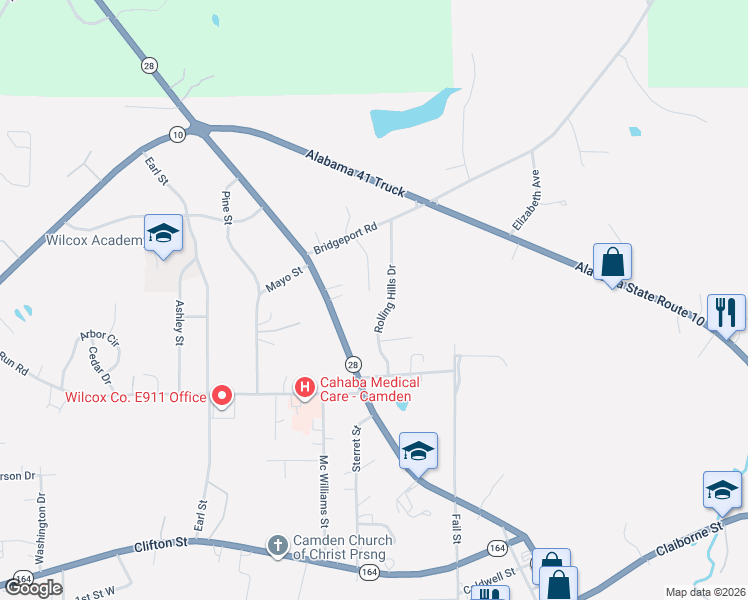 map of restaurants, bars, coffee shops, grocery stores, and more near 1 Rolling Hills Drive in Camden