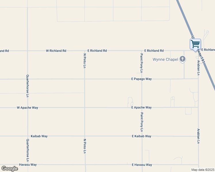 map of restaurants, bars, coffee shops, grocery stores, and more near 84 East Papago Way in Cochise