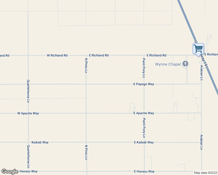 map of restaurants, bars, coffee shops, grocery stores, and more near 84 East Papago Way in Cochise