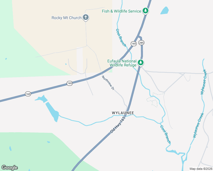 map of restaurants, bars, coffee shops, grocery stores, and more near 133 Northview Drive in Eufaula