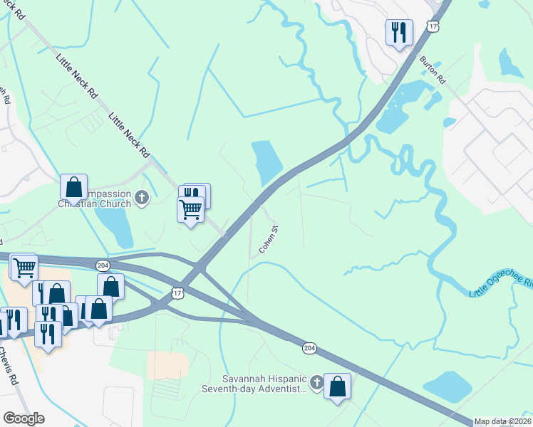 map of restaurants, bars, coffee shops, grocery stores, and more near in Georgetown