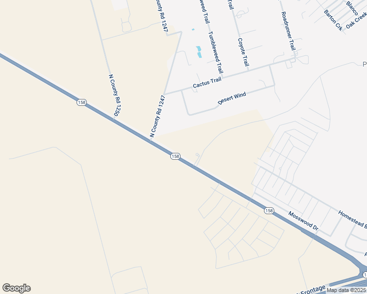 map of restaurants, bars, coffee shops, grocery stores, and more near 3602 North County Road 1247 in Midland