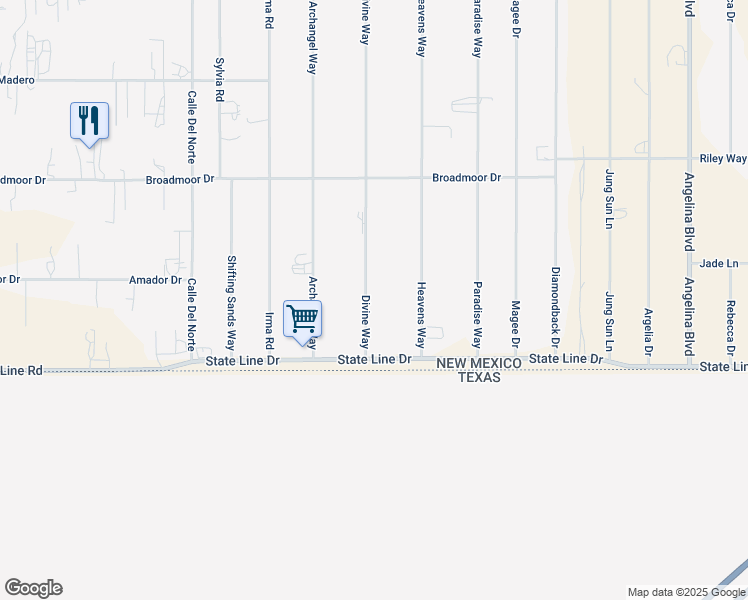 map of restaurants, bars, coffee shops, grocery stores, and more near 115 Divine Way in Chaparral