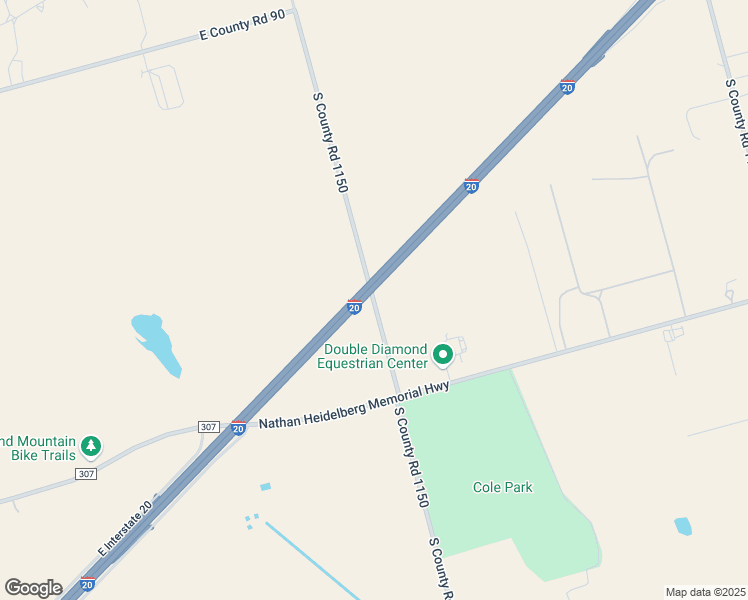map of restaurants, bars, coffee shops, grocery stores, and more near 1801 South County Road 1150 in Midland