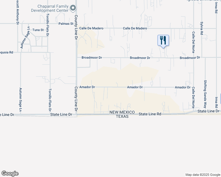 map of restaurants, bars, coffee shops, grocery stores, and more near 741 Amador Drive in Chaparral