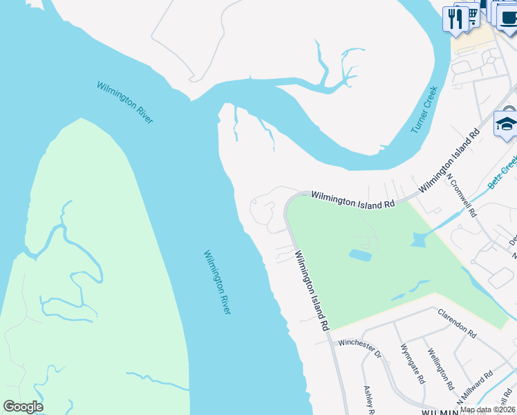 map of restaurants, bars, coffee shops, grocery stores, and more near 700 Wilmington Island Road in Savannah