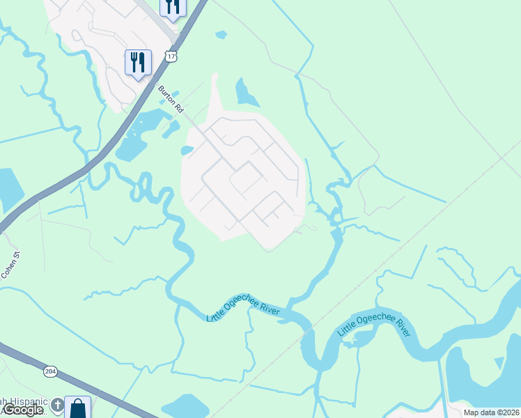map of restaurants, bars, coffee shops, grocery stores, and more near 110 Wall Street in Savannah
