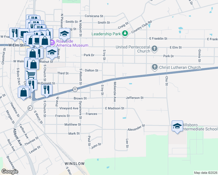 map of restaurants, bars, coffee shops, grocery stores, and more near 617 Cliff Street in Hillsboro