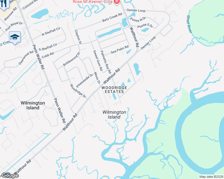 map of restaurants, bars, coffee shops, grocery stores, and more near 905 Sandpiper Road in Savannah
