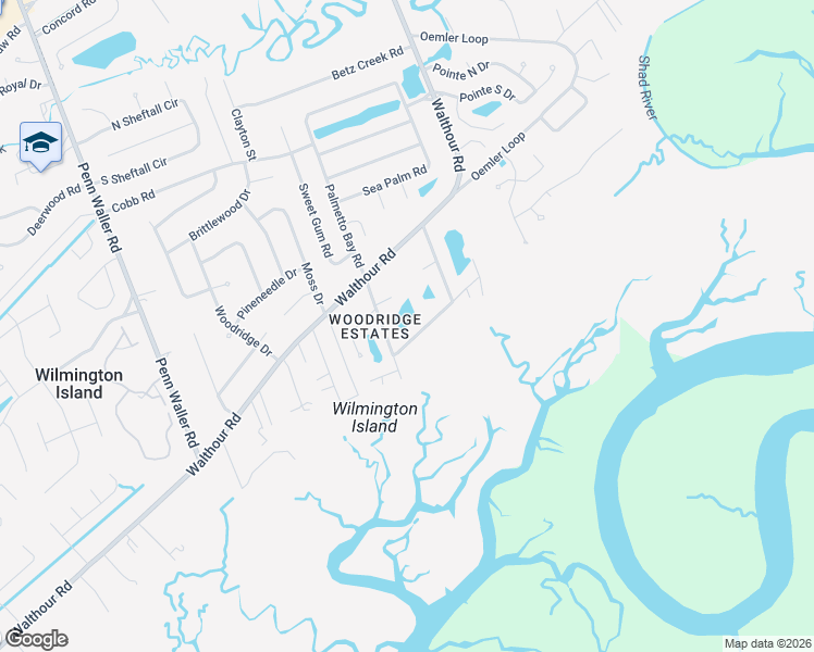map of restaurants, bars, coffee shops, grocery stores, and more near 705 Whippoorwill Road in Savannah