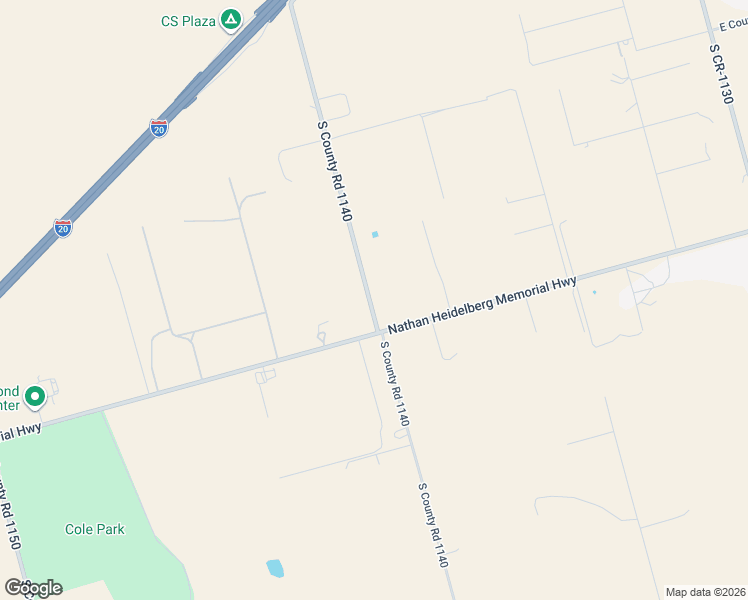 map of restaurants, bars, coffee shops, grocery stores, and more near 1903 South County Road 1140 in Midland