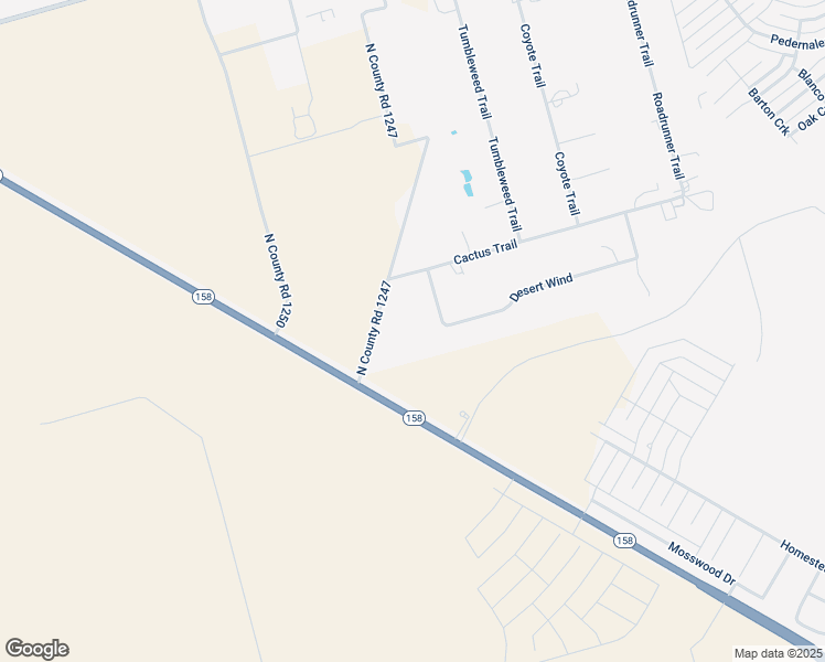 map of restaurants, bars, coffee shops, grocery stores, and more near 3602 North County Road 1247 in Midland