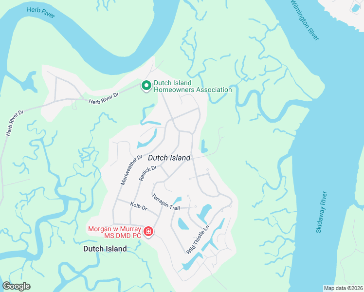 map of restaurants, bars, coffee shops, grocery stores, and more near 106 Radick Drive in Savannah