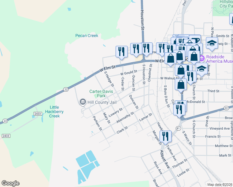 map of restaurants, bars, coffee shops, grocery stores, and more near 492 West Walnut Street in Hillsboro