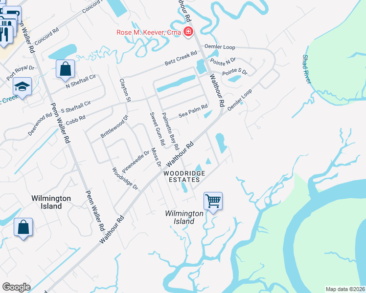 map of restaurants, bars, coffee shops, grocery stores, and more near 901 Walthour Road in Savannah