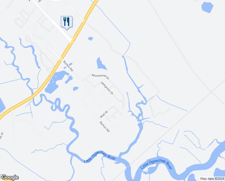 map of restaurants, bars, coffee shops, grocery stores, and more near 202 Sawgrass Drive in Savannah