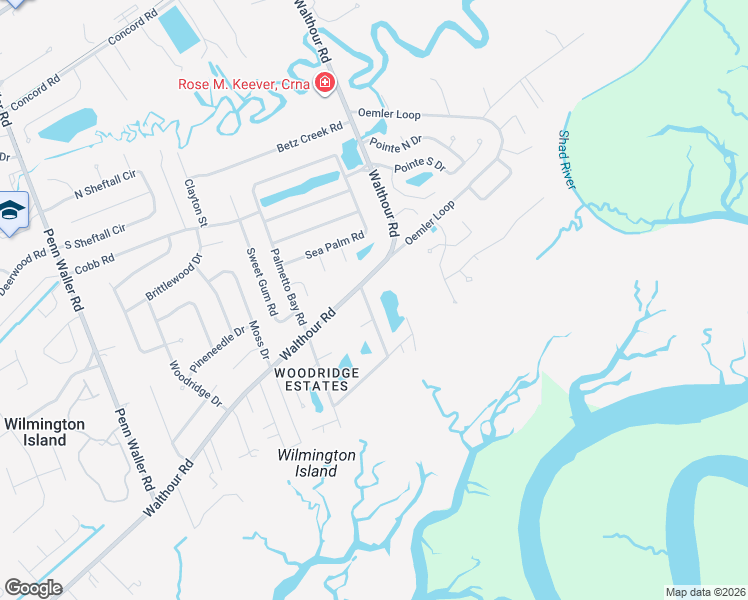 map of restaurants, bars, coffee shops, grocery stores, and more near 908 Woodpecker Road in Savannah