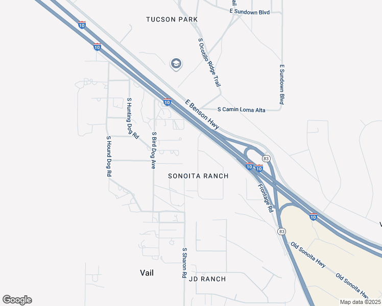 map of restaurants, bars, coffee shops, grocery stores, and more near 13448 South Sonoita Ranch Circle in Vail