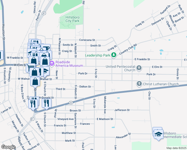 map of restaurants, bars, coffee shops, grocery stores, and more near 435 Park Drive in Hillsboro