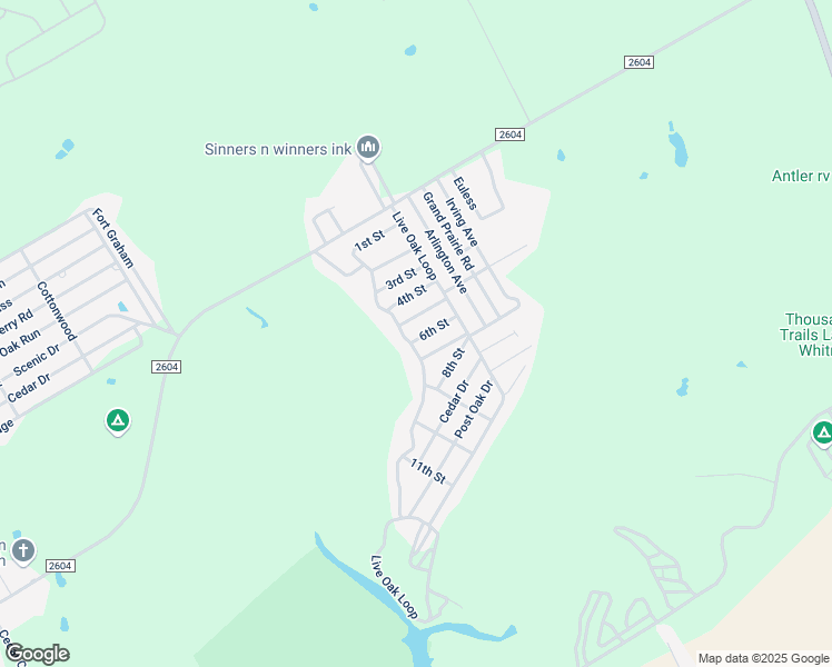 map of restaurants, bars, coffee shops, grocery stores, and more near 106 6th Street in Whitney
