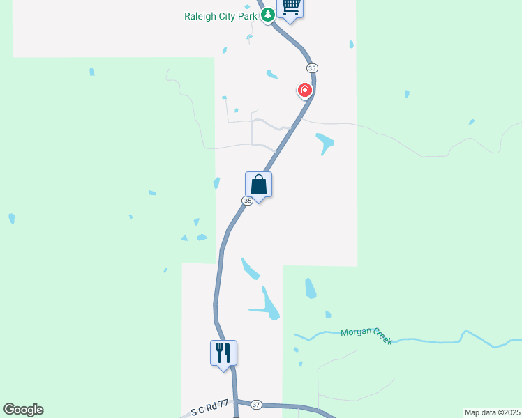 map of restaurants, bars, coffee shops, grocery stores, and more near 293-339 Highway 35 in Raleigh