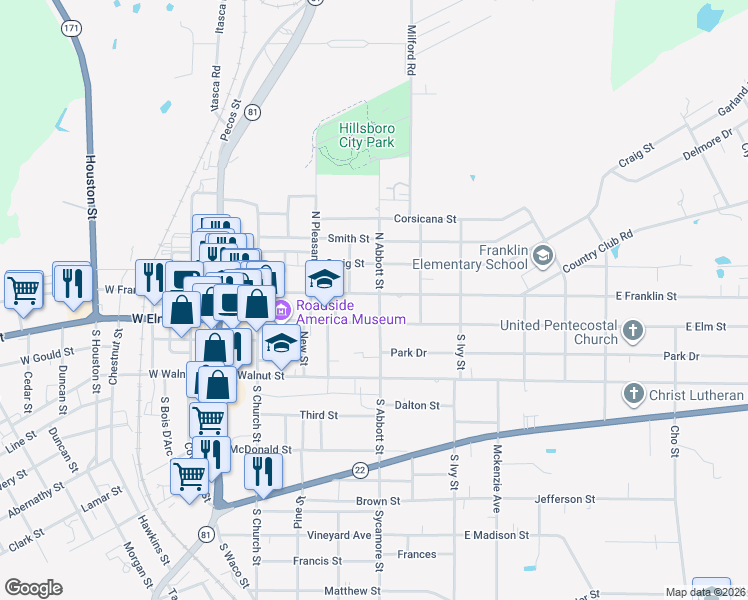 map of restaurants, bars, coffee shops, grocery stores, and more near 330 East Franklin Street in Hillsboro
