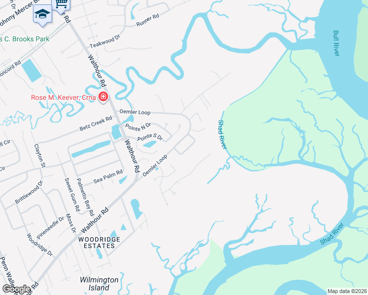 map of restaurants, bars, coffee shops, grocery stores, and more near 564 Oemler Loop in Savannah