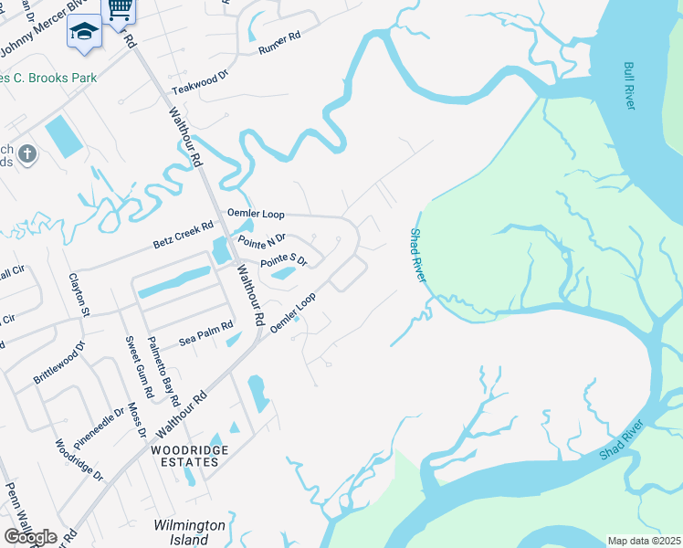 map of restaurants, bars, coffee shops, grocery stores, and more near 794 Oemler Loop in Savannah