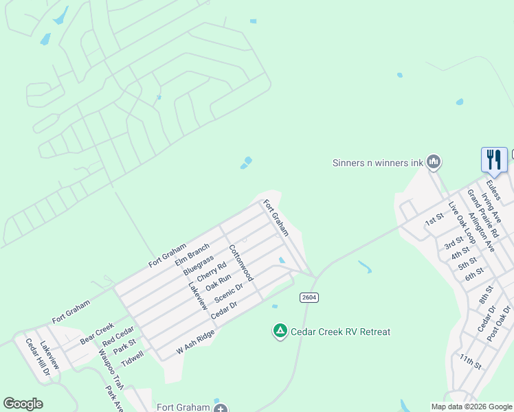 map of restaurants, bars, coffee shops, grocery stores, and more near 251 Elm Branch in Whitney