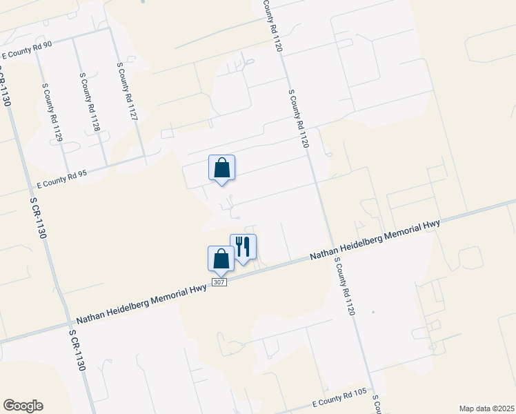 map of restaurants, bars, coffee shops, grocery stores, and more near 6702 East County Road 98 in Midland