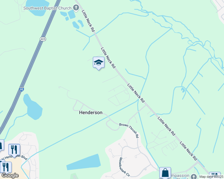 map of restaurants, bars, coffee shops, grocery stores, and more near 600 Little Neck Road in Savannah