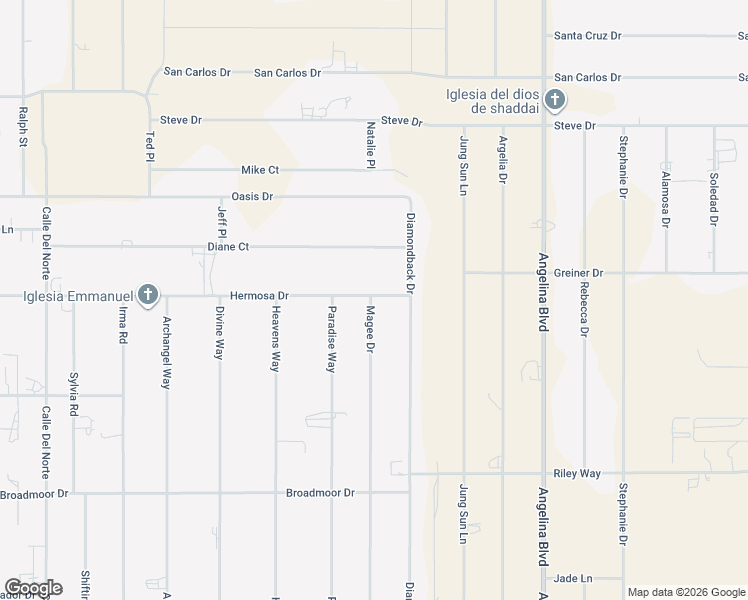 map of restaurants, bars, coffee shops, grocery stores, and more near 1655 Hermosa Drive in Chaparral