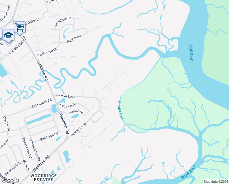 map of restaurants, bars, coffee shops, grocery stores, and more near 27 Morningside Drive in Savannah