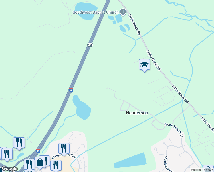 map of restaurants, bars, coffee shops, grocery stores, and more near 114 Pinnacle Court in Savannah