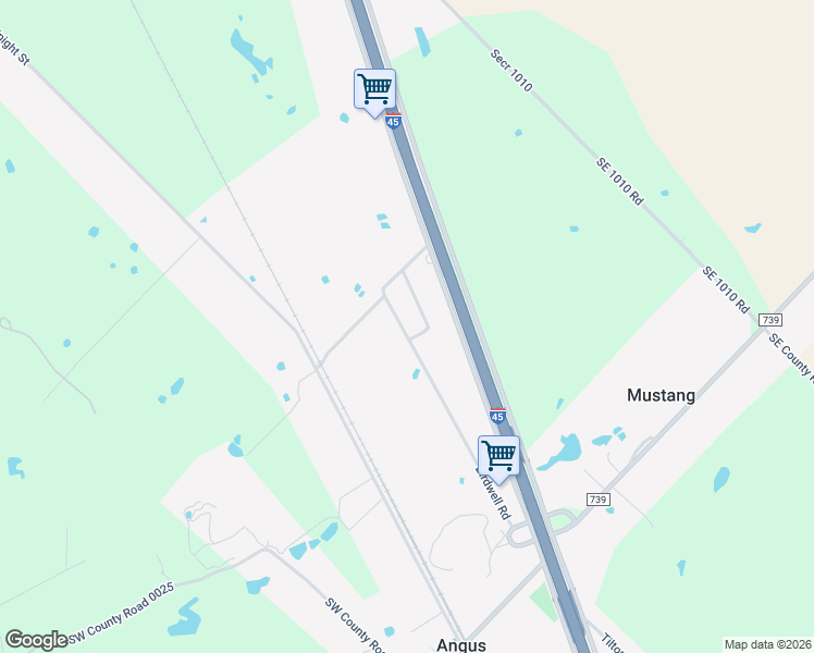 map of restaurants, bars, coffee shops, grocery stores, and more near 213 Birdwell Road in Corsicana