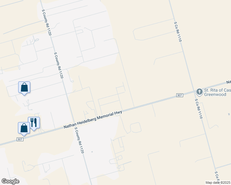 map of restaurants, bars, coffee shops, grocery stores, and more near 7325 East County Road 99 in Midland