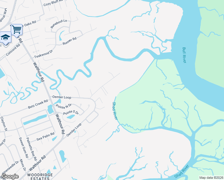 map of restaurants, bars, coffee shops, grocery stores, and more near 27 Morningside Drive in Savannah