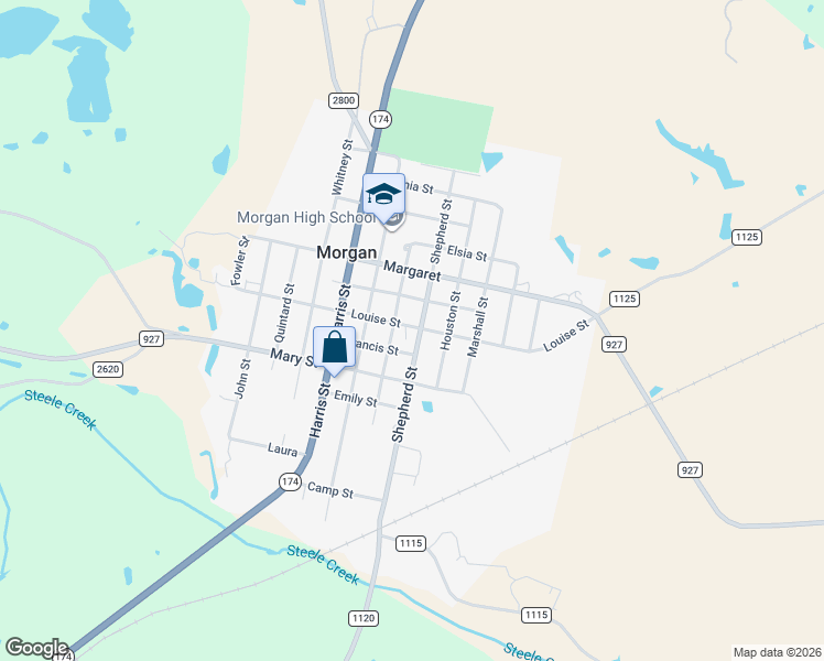 map of restaurants, bars, coffee shops, grocery stores, and more near 901 Hutchinson in Morgan