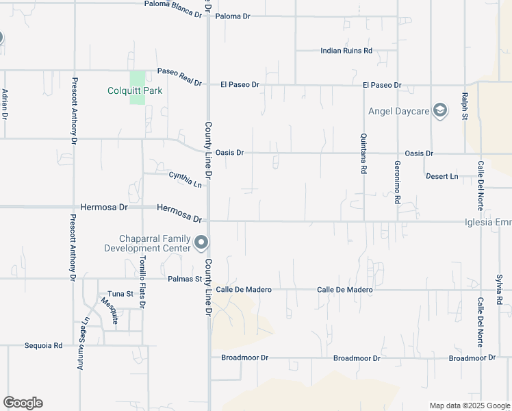 map of restaurants, bars, coffee shops, grocery stores, and more near 730 Hermosa Drive in Chaparral