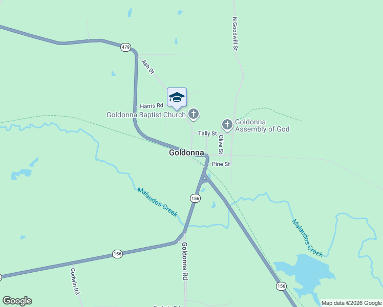 map of restaurants, bars, coffee shops, grocery stores, and more near 2344 Main Street in Goldonna