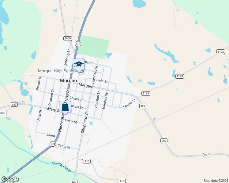map of restaurants, bars, coffee shops, grocery stores, and more near Austin St in Morgan