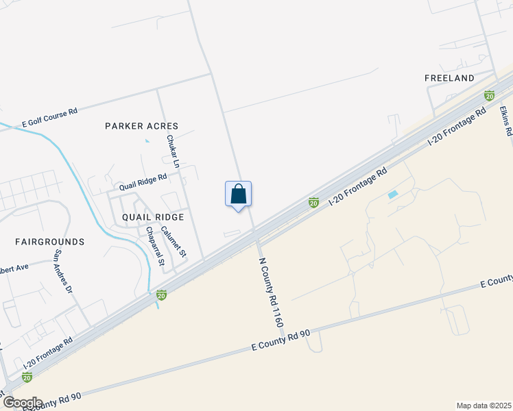map of restaurants, bars, coffee shops, grocery stores, and more near 906 North County Road 1160 in Midland