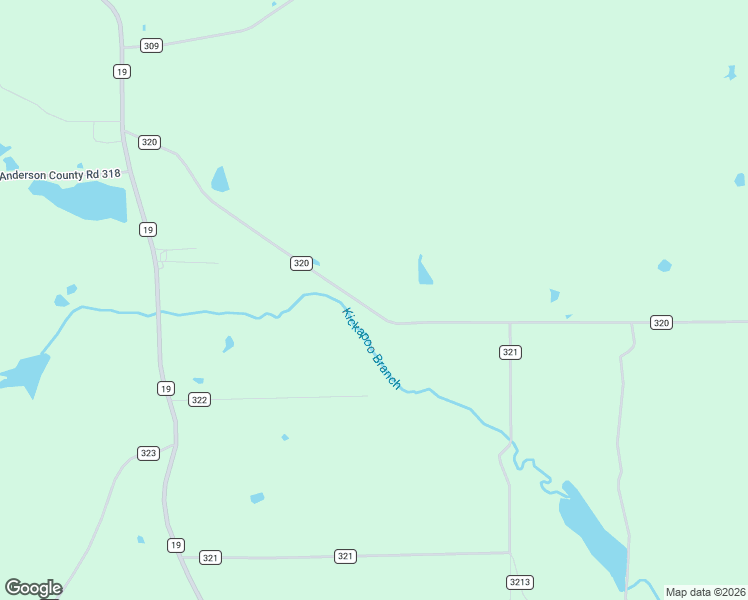 map of restaurants, bars, coffee shops, grocery stores, and more near County Road 320 in Frankston