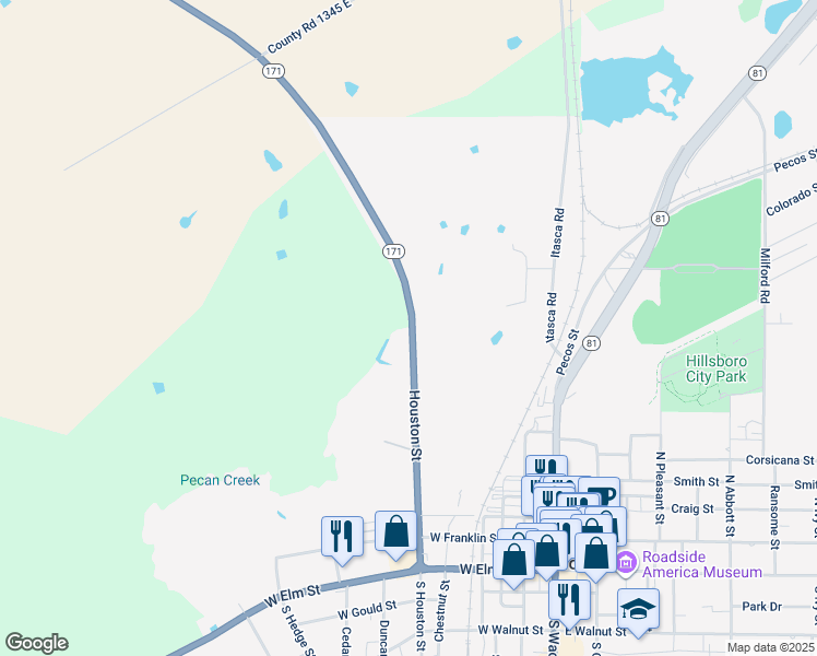 map of restaurants, bars, coffee shops, grocery stores, and more near in Hillsboro