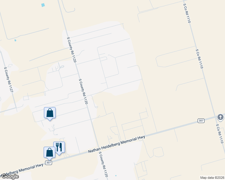 map of restaurants, bars, coffee shops, grocery stores, and more near 7116 East County Road 96 in Midland
